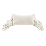 HiEnd Accents Stella Faux Silk Velvet Long Ruffled Pillow FB6800P7-OS-ST Stone Shell: 70% rayon, 30% nylon; Fill: 100% waterfowl feathers 26x14x6