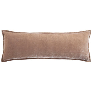 HiEnd Accents Stella Faux Silk Velvet Long Lumbar Pillow FB6800P9-OS-DR Dusty Rose Shell: 70% rayon, 30% nylon; Fill: 100% waterfowl feathers 14x42