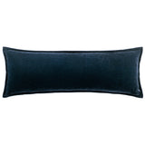 HiEnd Accents Stella Faux Silk Velvet Long Lumbar Pillow FB6800P9-OS-MB Midnight Blue Shell: 70% rayon, 30% nylon; Fill: 100% waterfowl feathers 14x42