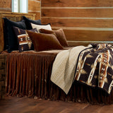 HiEnd Accents Stella Faux Silk Velvet Bedspread Set FB6900-KG-CB Copper Brown 70% rayon, 30% nylon 78x80x33