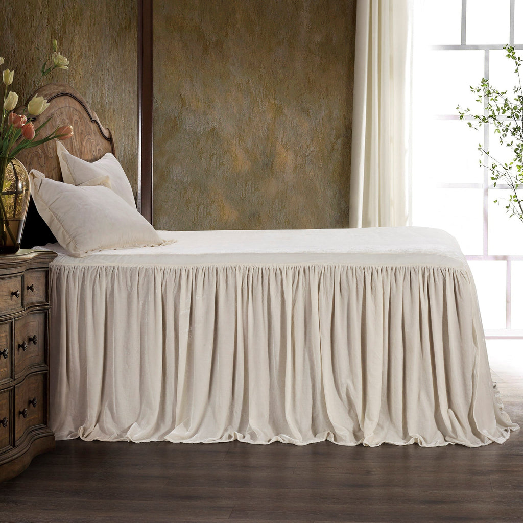 HiEnd Accents Stella Faux Silk Velvet Bedspread Set FB6900-KG-ST Stone 70% rayon, 30% nylon 78x80x33