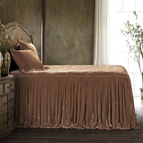 HiEnd Accents Stella Faux Silk Velvet Bedspread Set FB6900-TW-DR Dusty Rose 70% rayon, 30% nylon 39x76x33