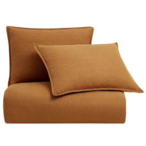 HiEnd Accents 100% French Flax Linen Reversible Duvet Cover Set FB7100DS-SK-CM Caramel Duvet Cover - Face and Back: 100% linen. Pillow Sham - Face and Back: 100% linen. 110x96