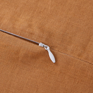 HiEnd Accents 100% French Flax Linen Reversible Duvet Cover Set FB7100DS-SK-CM Caramel Duvet Cover - Face and Back: 100% linen. Pillow Sham - Face and Back: 100% linen. 110x96