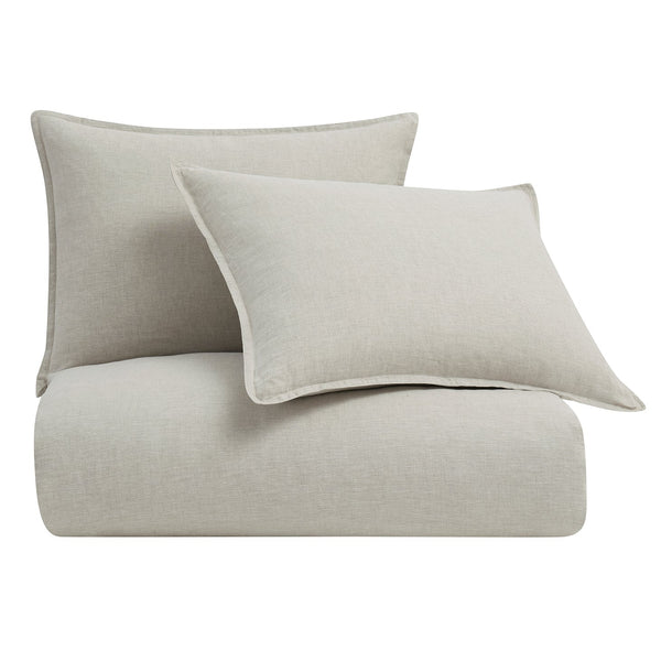 HiEnd Accents 100% French Flax Linen Reversible Duvet Cover Set FB7100DS-TW-NT Natural 100% linen 68 x 88
