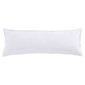 HiEnd Accents 100% French Flax Linen Long Lumbar Pillow FB7100P9-OS-WH White Face and Back: 100% linen; Fill: 100% waterfowl feathers 14x42x3.6