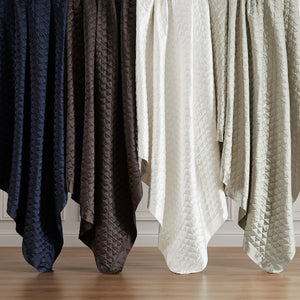 HiEnd Accents High Shine Satin Quilt FB7135-SK-NA Navy Face: 52% viscose, 48% polyester; Back: 100% cotton; Fill: 100% polyester 110x96