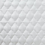 HiEnd Accents High Shine Satin Quilt FB7135-SK-WH White Face: 52% viscose, 48% polyester; Back: 100% cotton; Fill: 100% polyester 110x96