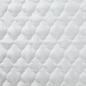 HiEnd Accents High Shine Satin Quilt FB7135-SQ-WH White Face: 52% viscose, 48% polyester; Back: 100% cotton; Fill: 100% polyester 92x96