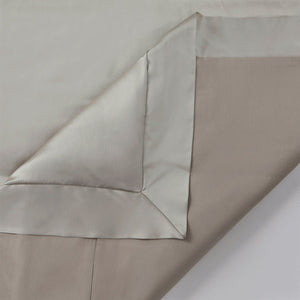 HiEnd Accents High Shine Satin Duvet Cover Set FB7136DS-SK-CN Champagne Duvet Cover - Face: 52% viscose, 48% polyester; Back: 100% cotton. Pillow Sham - Face and Back: 52% viscose, 48% polyester. 110x96