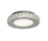 Bethel Chrome LED Flush Mount in Stainless Steel & Crystal