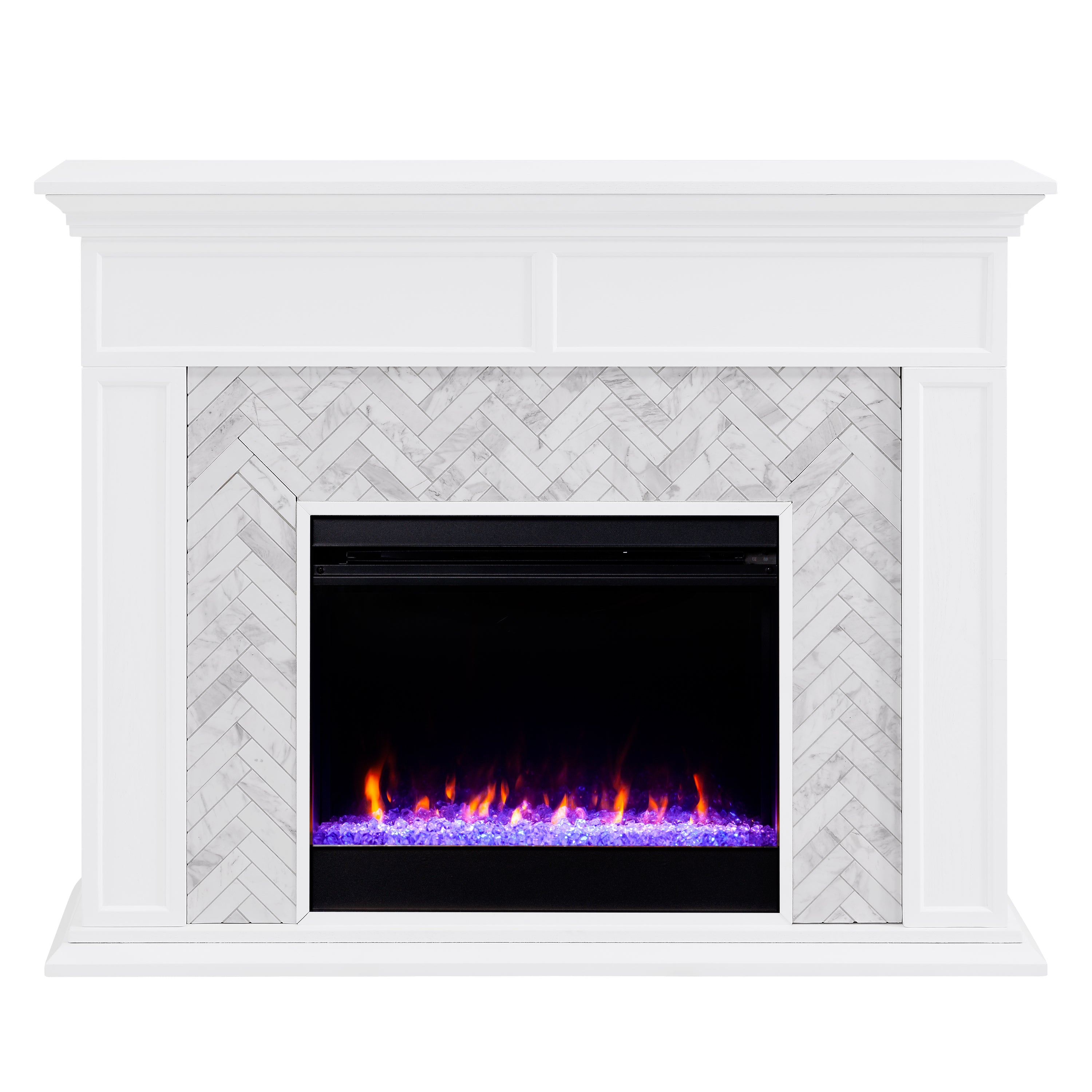 SEI Furniture Torlington Modern Color Changing Marble Fireplace - Thumbnail 2
