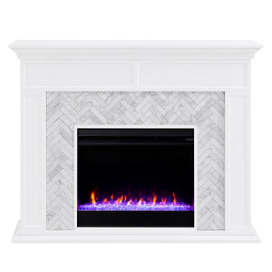 Sei Furniture Torlington Color Changing Marble Tiled Fireplace Fc1009359