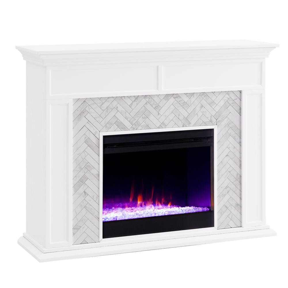 Sei Furniture Torlington Color Changing Marble Tiled Fireplace Fc1009359