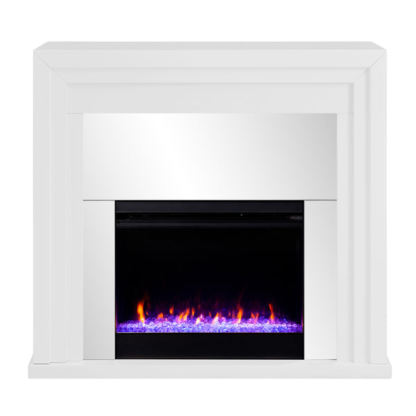 Sei Furniture Stadderly Contemporary Mirrored Color Changing Fireplace Fc1009659