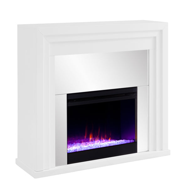 Sei Furniture Stadderly Contemporary Mirrored Color Changing Fireplace Fc1009659