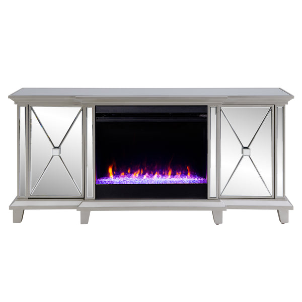 Sei Furniture Toppington Mirrored Fireplace Media Console Fc1010356 Fc1010356