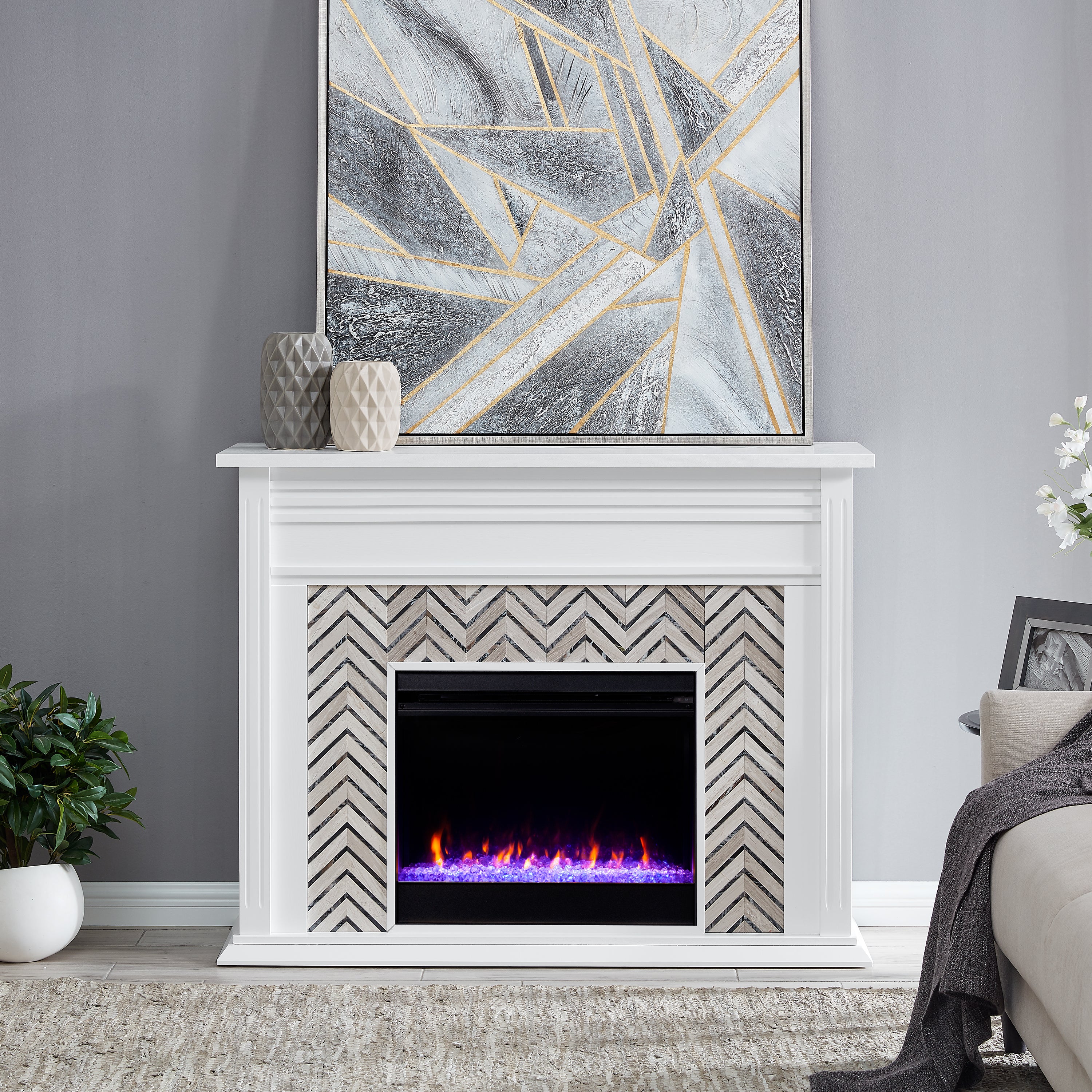 Hebbington Electric Fireplace Mantel - Thumbnail 4