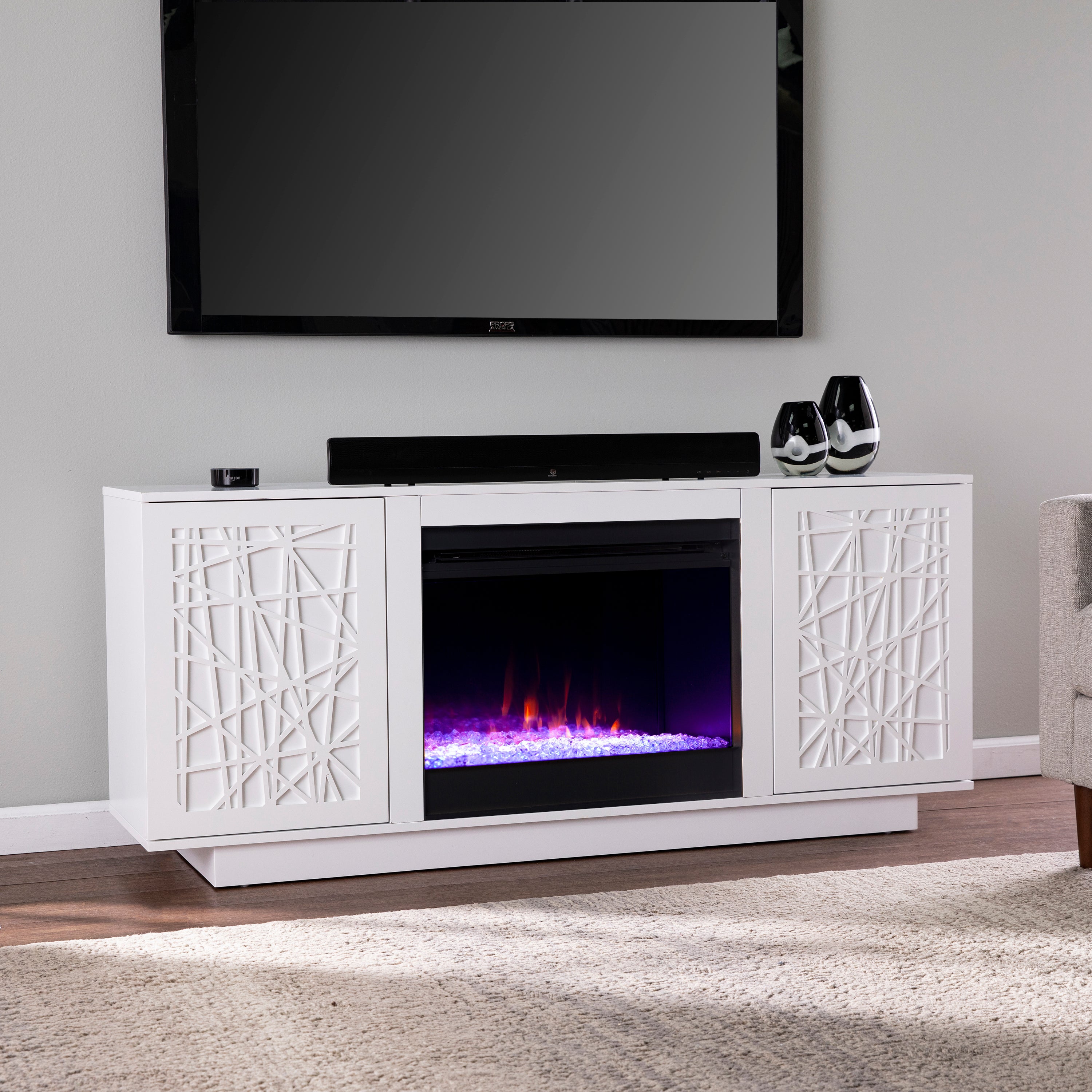 Delgrave Color Changing Media Fireplace with Storage - Thumbnail 3