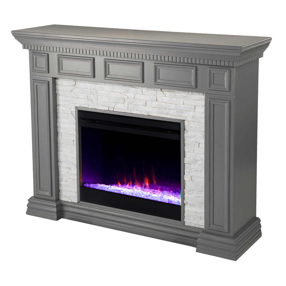 Sei Furniture Dakesbury Color Changing Fireplace W Faux Stone Fc1095959