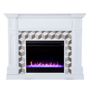 Sei Furniture Darvingmore Color Changing Fireplace W Marble Surround Fc1105059