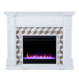 Sei Furniture Darvingmore Color Changing Fireplace W Marble Surround Fc1105059