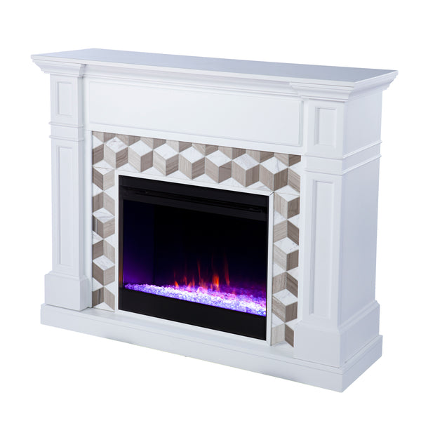 Sei Furniture Darvingmore Color Changing Fireplace W Marble Surround Fc1105059