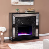 Sei Furniture Trandling Mirrored Faux Marble Color Changing Fireplace Fc1137859