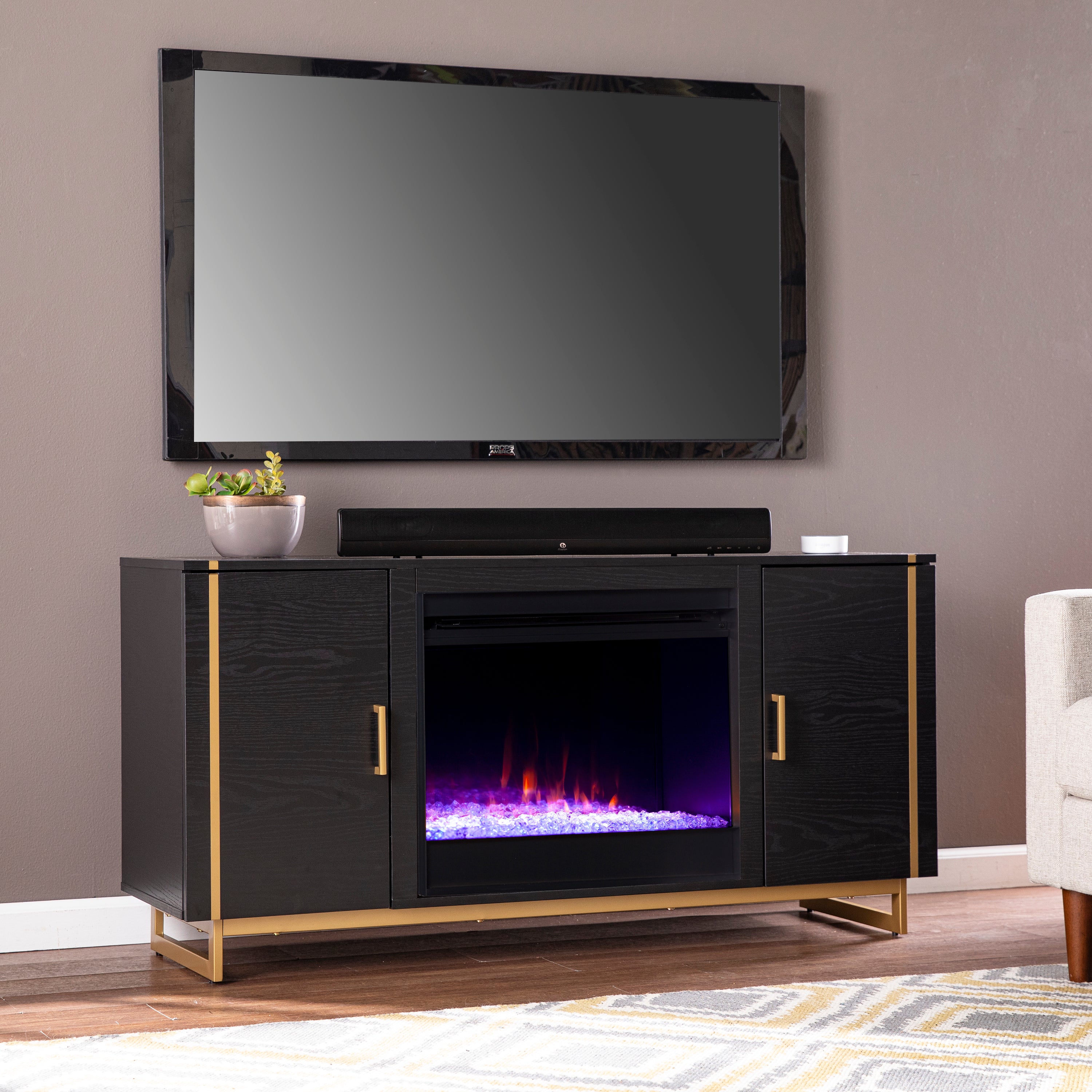 SEI Furniture Biddenham Fireplace Console - Thumbnail 3