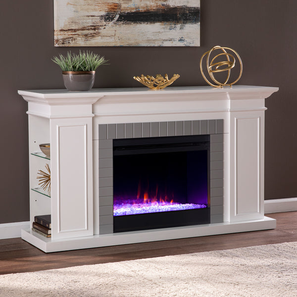 Sei Furniture Rylana Bookcase Color Changing Fireplace Fc1154359