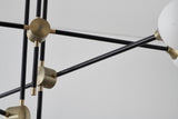 Bethel Black Chandelier in Metal & Glass