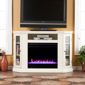 Sei Furniture Claremont Color Changing Convertible Fireplace Ivory Fc9314