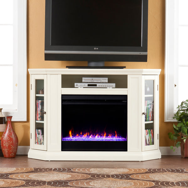 Sei Furniture Claremont Color Changing Convertible Fireplace Ivory Fc9314