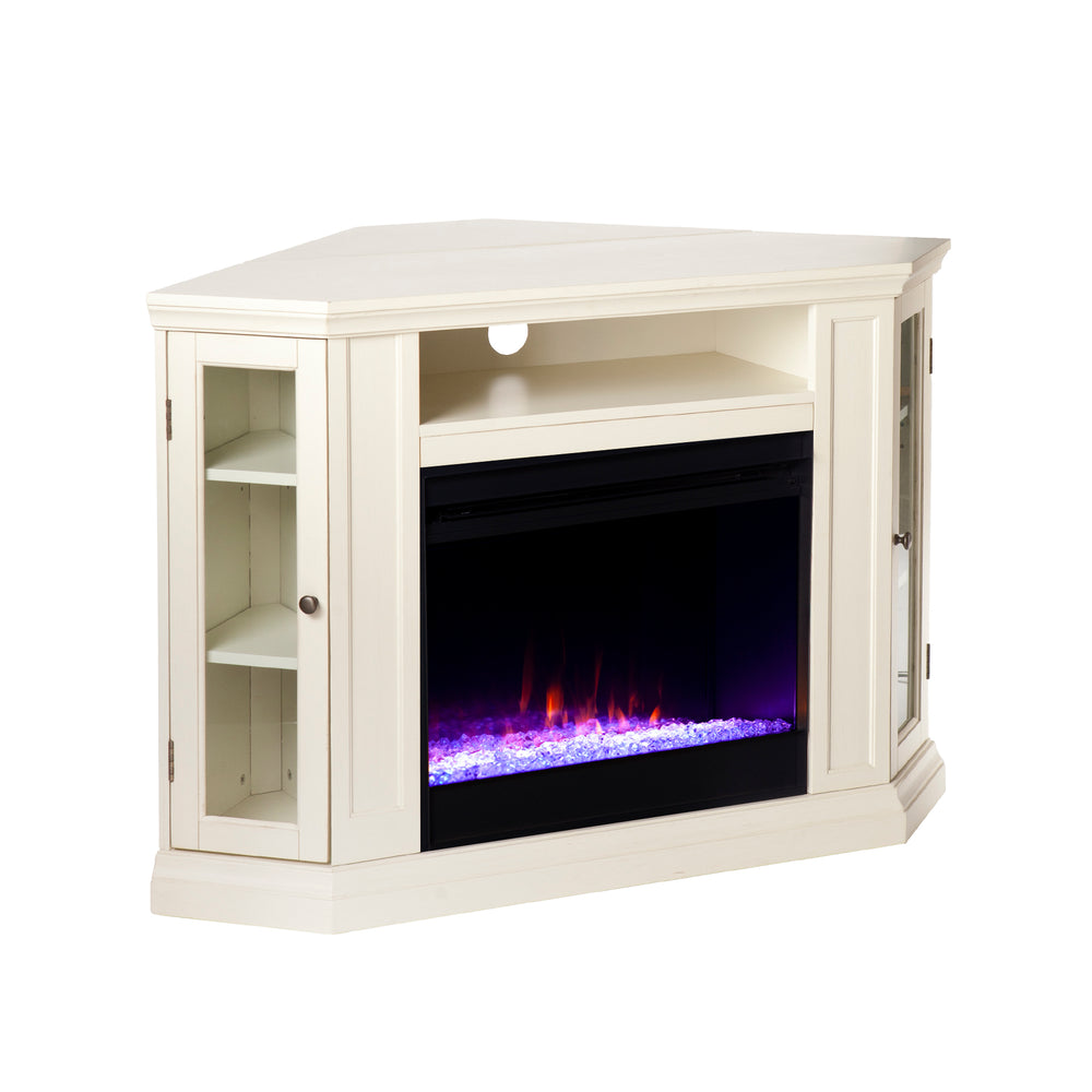 Sei Furniture Claremont Color Changing Convertible Fireplace Ivory Fc9314
