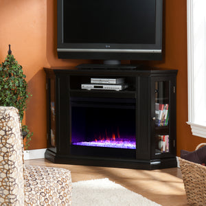 Sei Furniture Claremont Color Changing Convertible Fireplace Black Fc9315