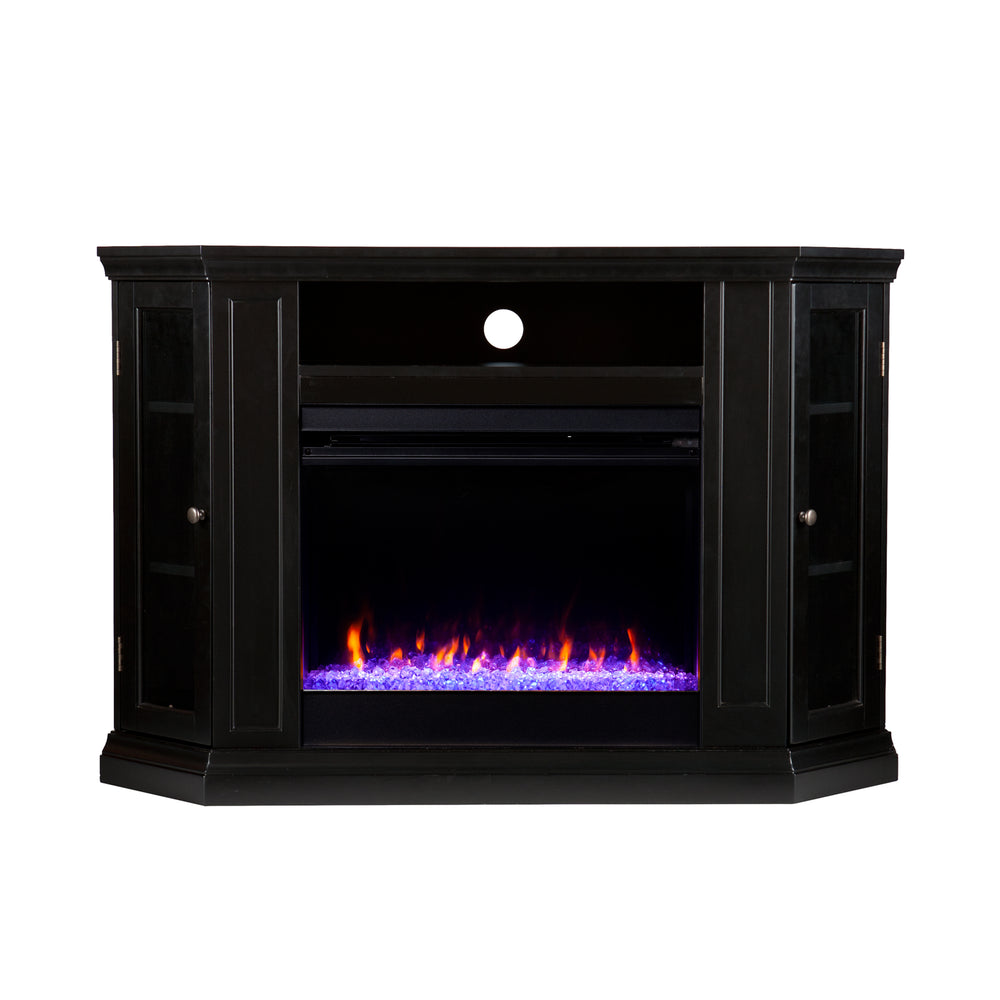 Sei Furniture Claremont Color Changing Convertible Fireplace Black Fc9315