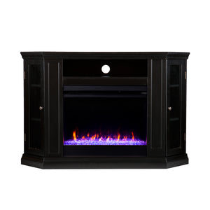 Sei Furniture Claremont Color Changing Convertible Fireplace Black Fc9315