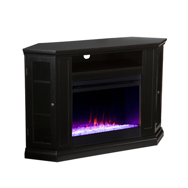 Sei Furniture Claremont Color Changing Convertible Fireplace Black Fc9315