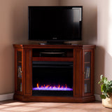 Sei Furniture Claremont Color Changing Convertible Fireplace Brown Mahogany Fc9316