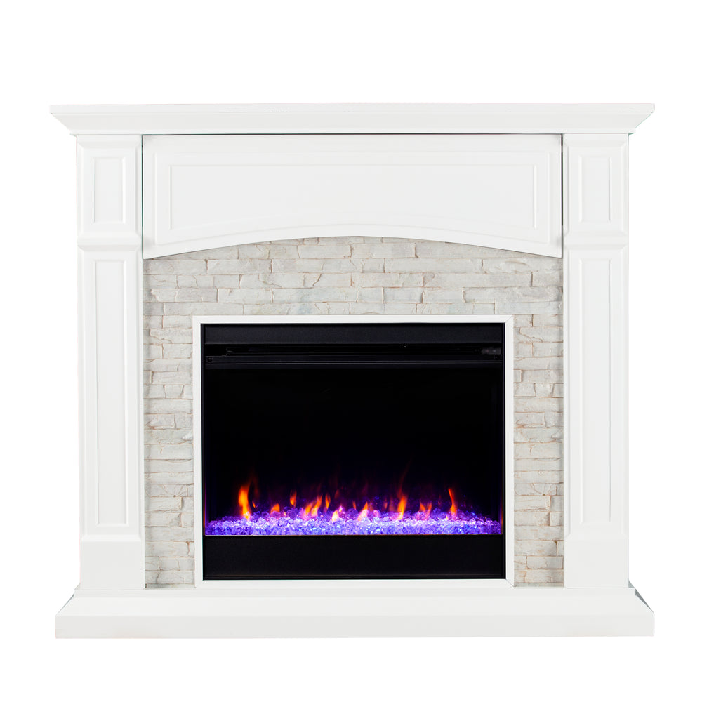 Sei Furniture Seneca Color Changing Media Fireplace White Fc9362