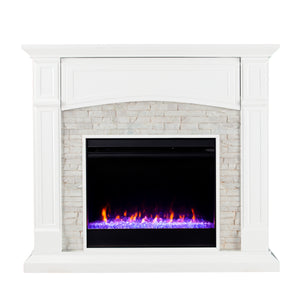 Sei Furniture Seneca Color Changing Media Fireplace White Fc9362