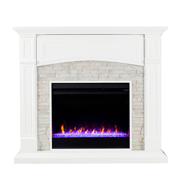 Sei Furniture Seneca Color Changing Media Fireplace White Fc9362