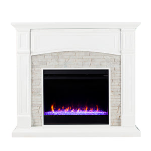 Sei Furniture Seneca Color Changing Media Fireplace White Fc9362