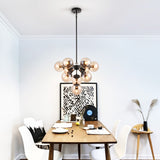 Bethel Black Chandelier in Steel & Glass