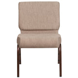 English Elm EE1825 Classic Commercial Grade 21" Church Chair Beige Fabric/Copper Vein Frame EEV-13794