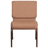 English Elm EE1825 Classic Commercial Grade 21" Church Chair Caramel Fabric/Copper Vein Frame EEV-13795