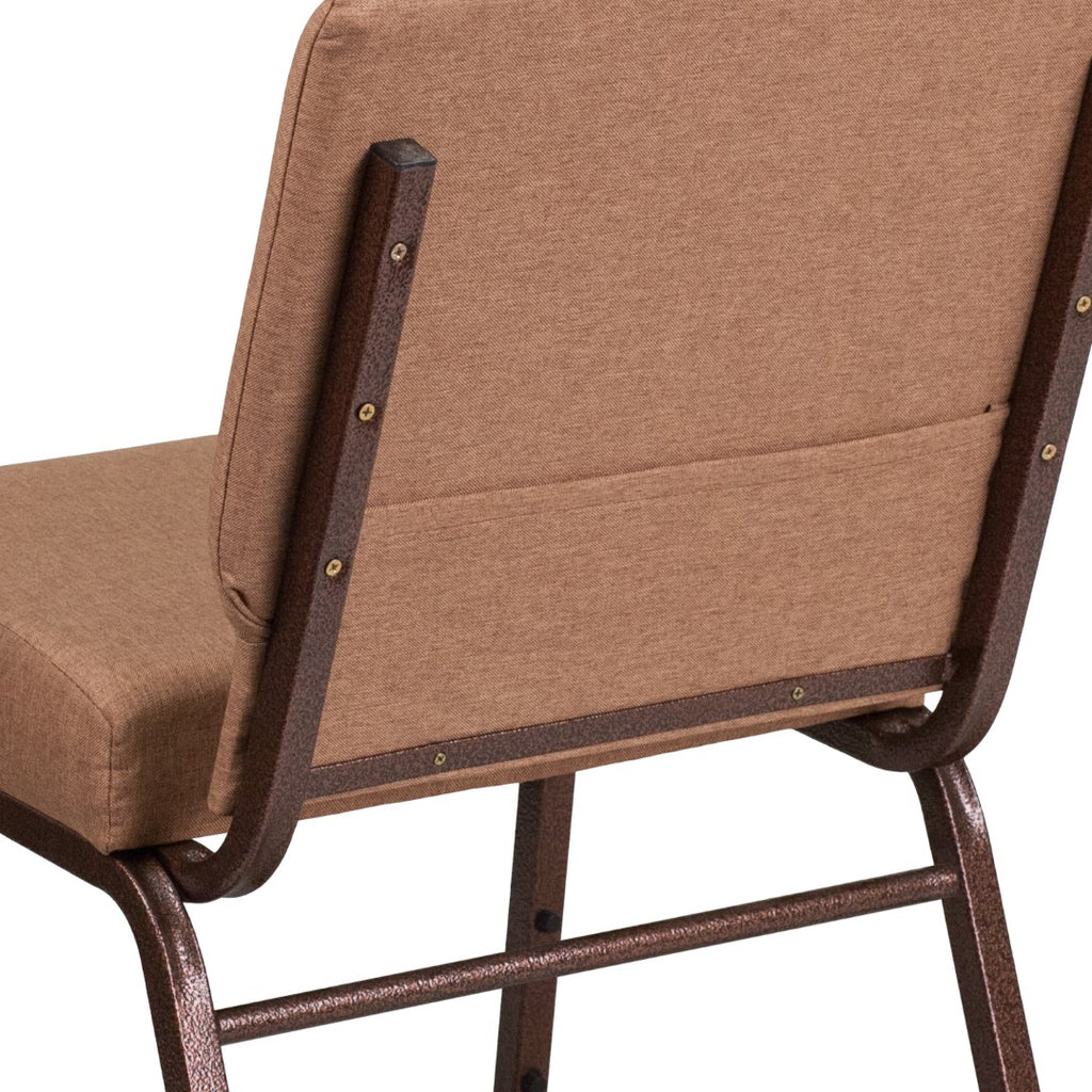 English Elm EE1825 Classic Commercial Grade 21" Church Chair Caramel Fabric/Copper Vein Frame EEV-13795