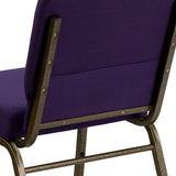 English Elm EE1825 Classic Commercial Grade 21" Church Chair Royal Purple Fabric/Gold Vein Frame EEV-13800