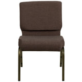 English Elm EE1825 Classic Commercial Grade 21" Church Chair Brown Fabric/Gold Vein Frame EEV-13804