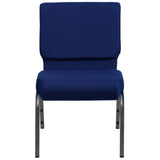 English Elm EE1825 Classic Commercial Grade 21" Church Chair Navy Blue Fabric/Silver Vein Frame EEV-13807